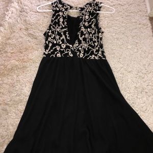 black with white detailing dress